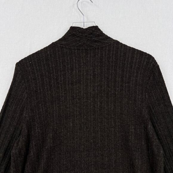 ANTHROPOLOGIE MAEVE Faux Wrap Top Womens XL Brown Rafela Hacci Long Sleeve Knit - Picture 4 of 14
